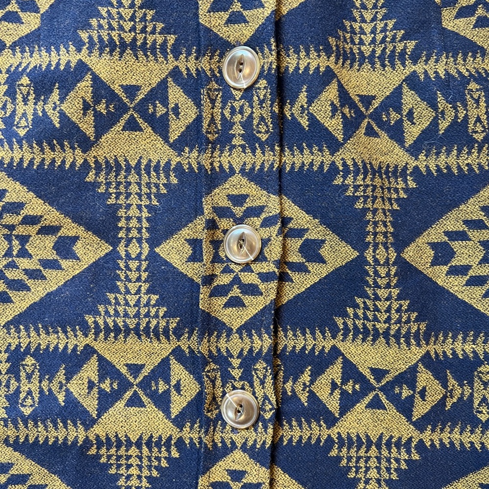 Pendleton Wool Navy And Gold Patterned Skirt - image 2